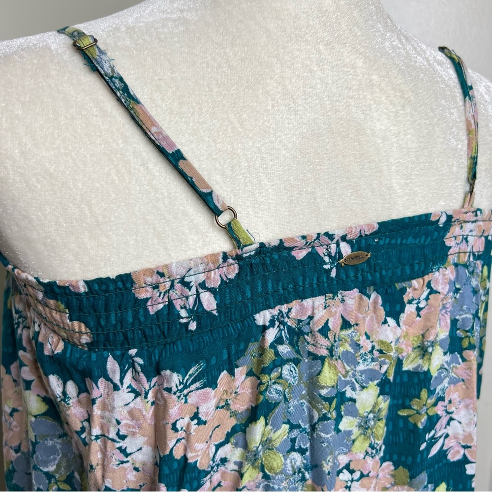 O’Neal Floral Tunic Tank Top or Mini Dress Spaghetti Straps Size Medium - Picture 6 of 10